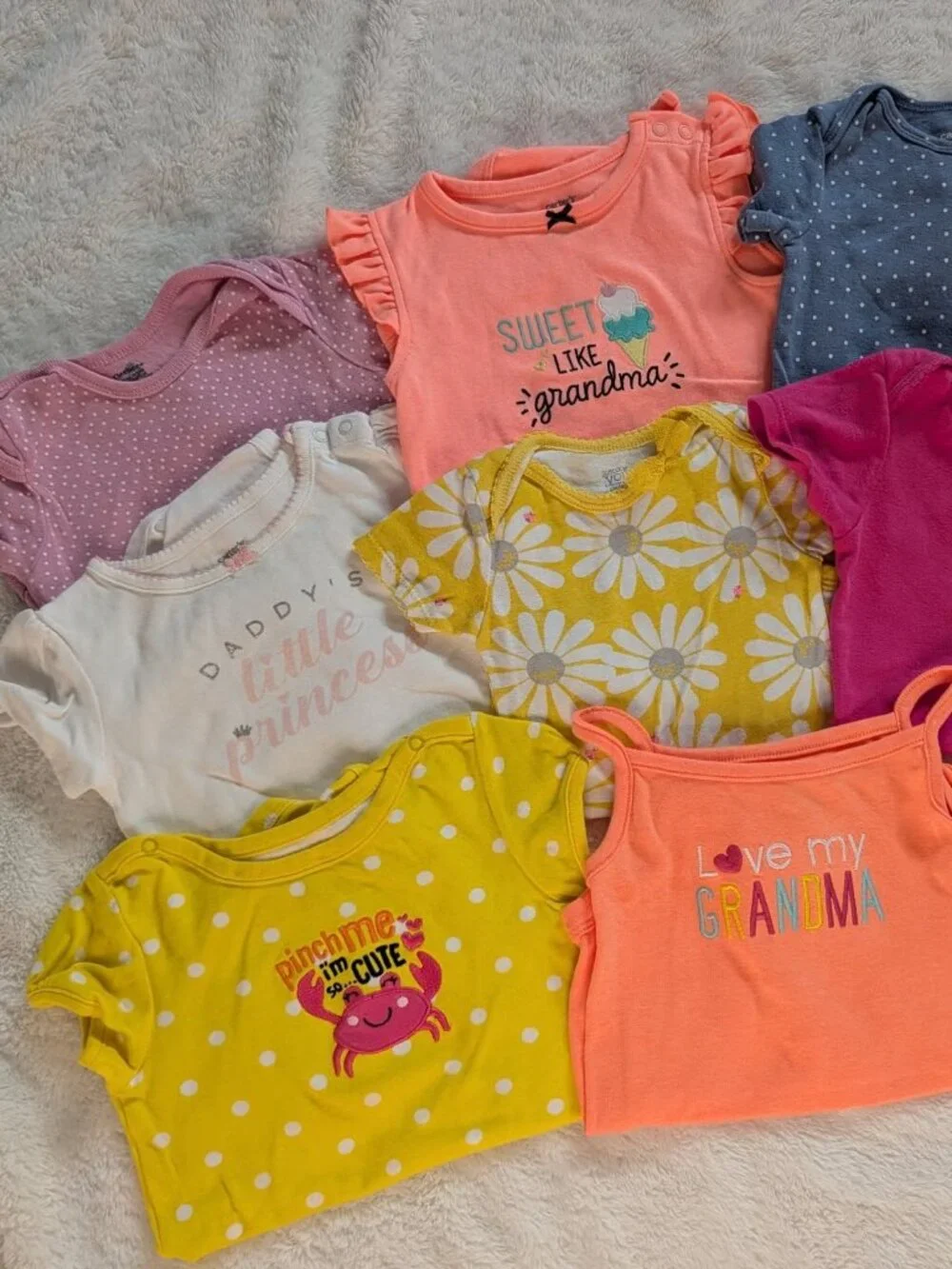 Long and Short Sleeve Baby Girl Onesie Bundle Size 18-24 Months
